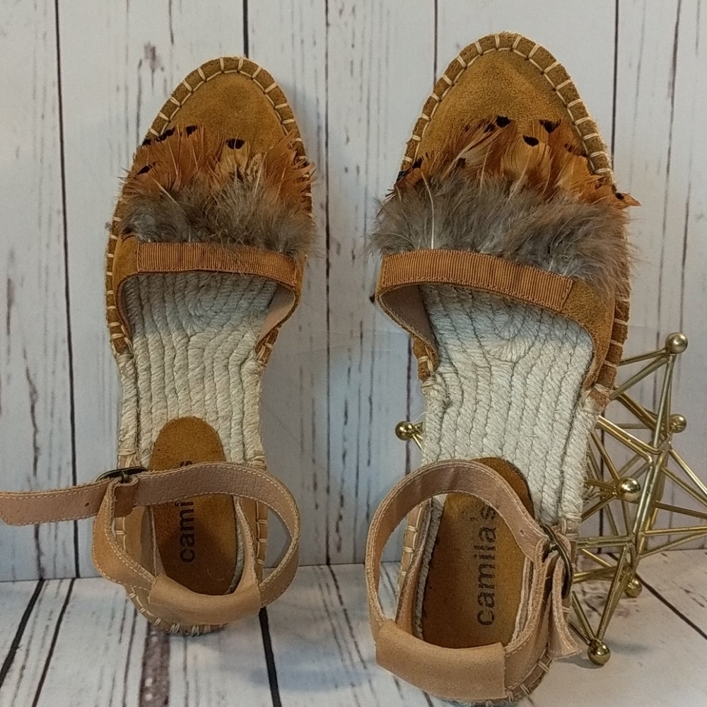 Camila's Feather Boho‎ Chic Espadrilles Women's 7.5/8 - Picture 7 of 16